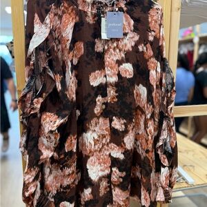 Maurices Tie-Dye Blouse in Brown and Cream